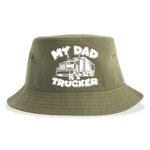 My Dad Is A Trucker Cute Sustainable Bucket Hat