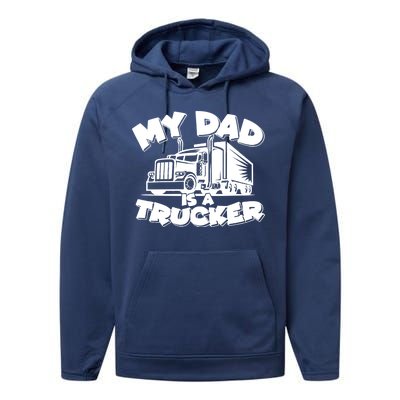 My Dad Is A Trucker Cute Performance Fleece Hoodie