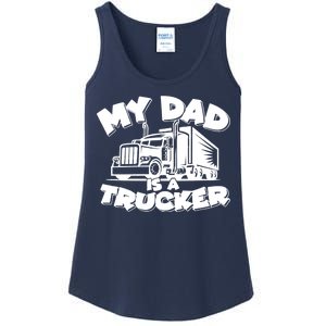 My Dad Is A Trucker Cute Ladies Essential Tank