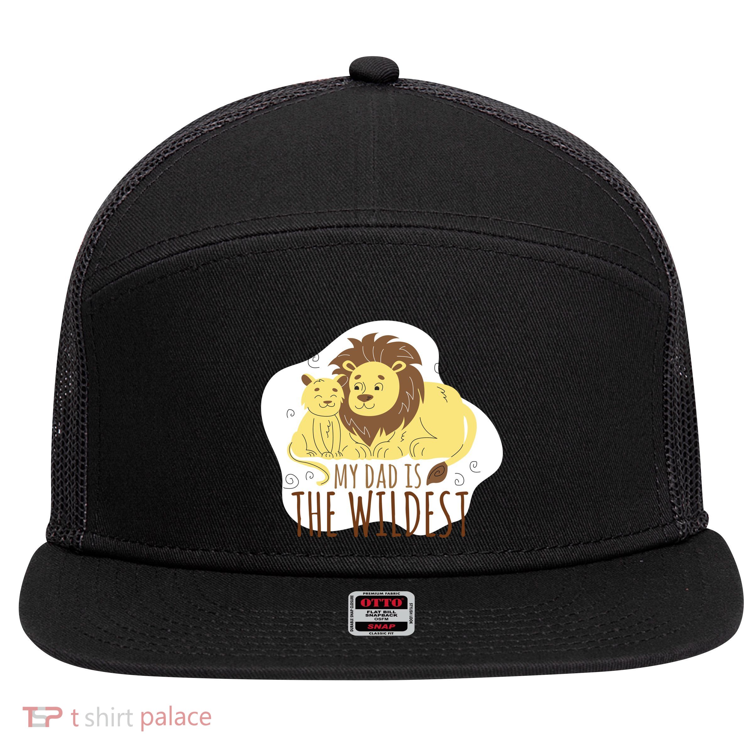 My Dad Is The Wildest 7 Panel Mesh Trucker Snapback Hat