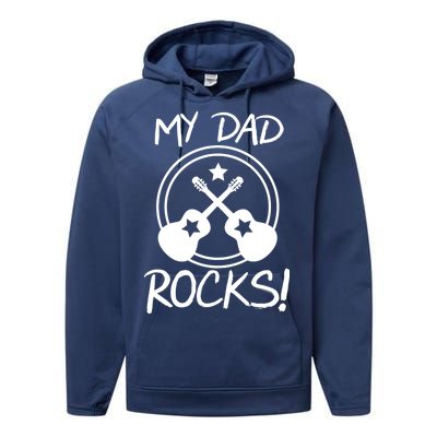 My Dad Rocks Performance Fleece Hoodie