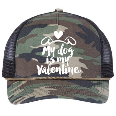 My Dog Is My Valentine Cute Retro Rope Trucker Hat Cap