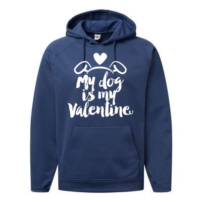 My Dog Is My Valentine Cute Performance Fleece Hoodie