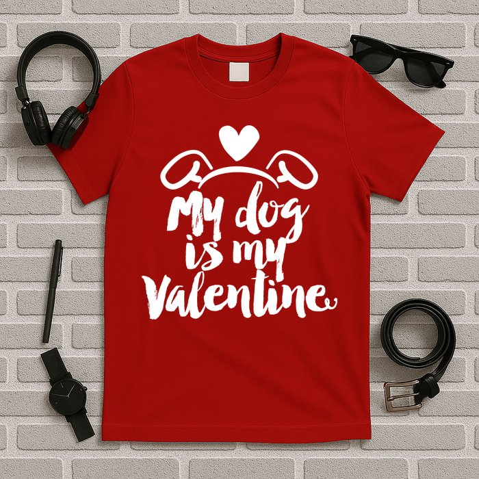 My Dog Is My Valentine Cute T-Shirt