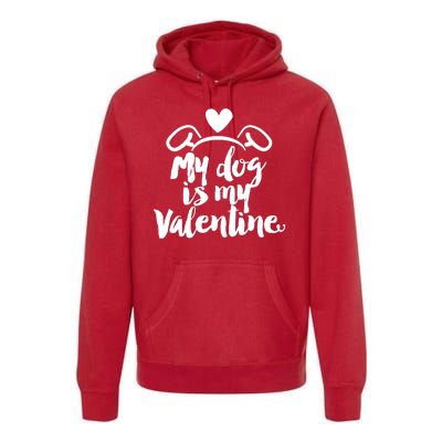 My Dog Is My Valentine Cute Premium Hoodie