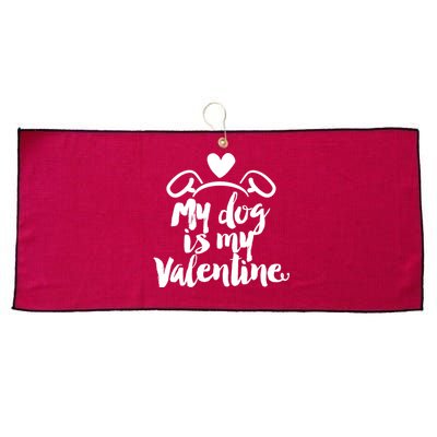 My Dog Is My Valentine Cute Large Microfiber Waffle Golf Towel