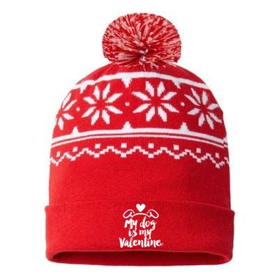 My Dog Is My Valentine Cute USA-Made Snowflake Beanie