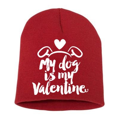 My Dog Is My Valentine Cute Short Acrylic Beanie