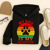 My Dog Is My Valentine Retro Hoodie
