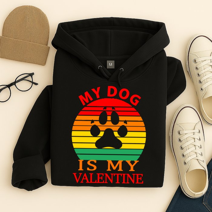 My Dog Is My Valentine Retro Hoodie