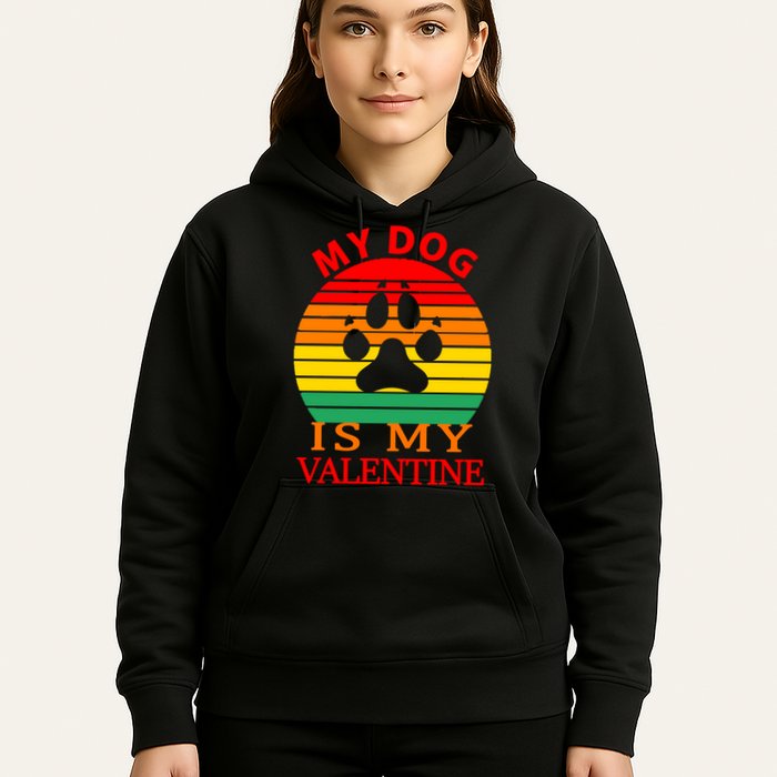 My Dog Is My Valentine Retro Hoodie