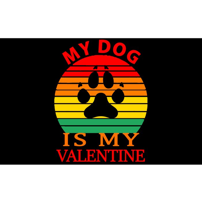 My Dog Is My Valentine Retro Bumper Sticker