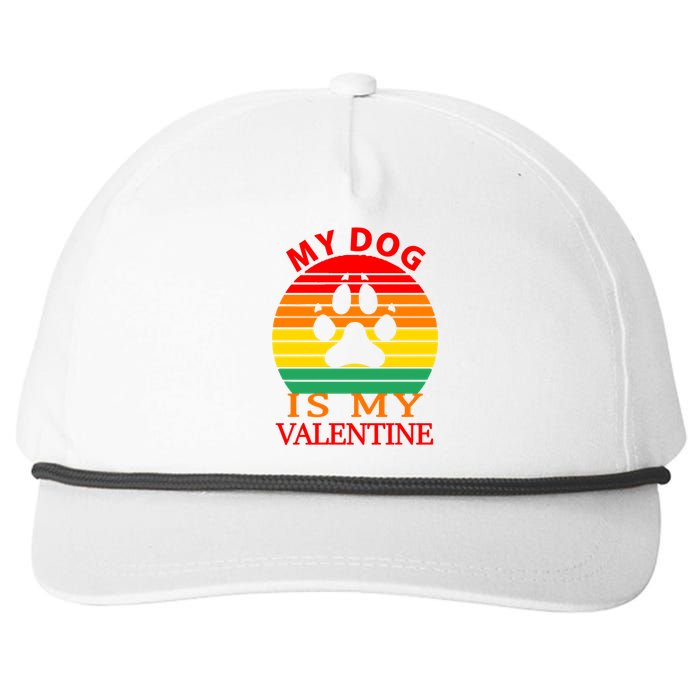 My Dog Is My Valentine Retro Snapback Five-Panel Rope Hat