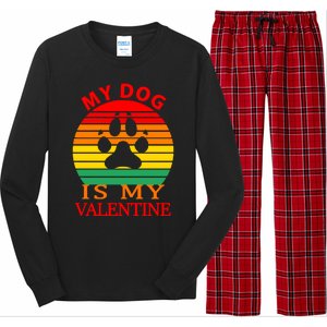 My Dog Is My Valentine Retro Long Sleeve Pajama Set