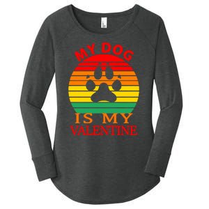 My Dog Is My Valentine Retro Women's Perfect Tri Tunic Long Sleeve Shirt