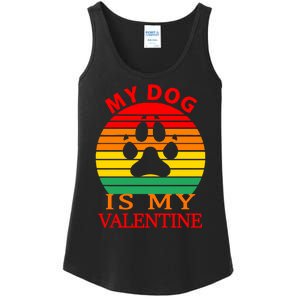 My Dog Is My Valentine Retro Ladies Essential Tank