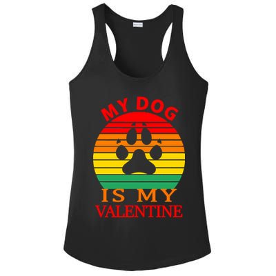 My Dog Is My Valentine Retro Ladies PosiCharge Competitor Racerback Tank