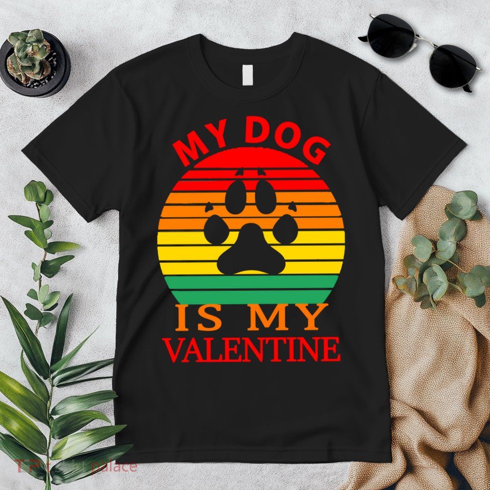 My Dog Is My Valentine Retro Premium T-Shirt