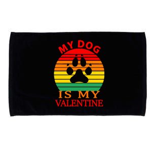 My Dog Is My Valentine Retro Microfiber Hand Towel