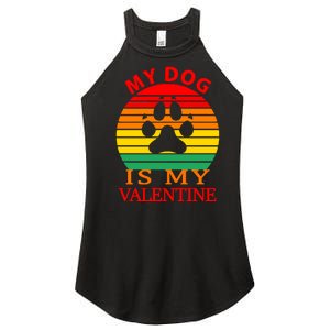 My Dog Is My Valentine Retro Women's Perfect Tri Rocker Tank