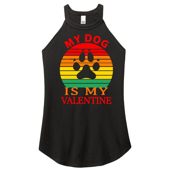 My Dog Is My Valentine Retro Women's Perfect Tri Rocker Tank