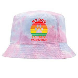 My Dog Is My Valentine Retro Tie-Dyed Bucket Hat