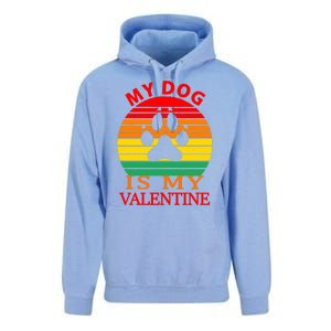 My Dog Is My Valentine Retro Unisex Surf Hoodie