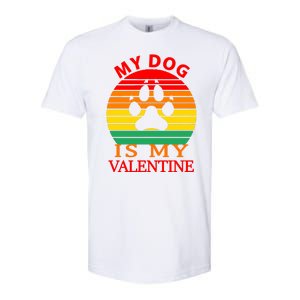 My Dog Is My Valentine Retro Softstyle CVC T-Shirt