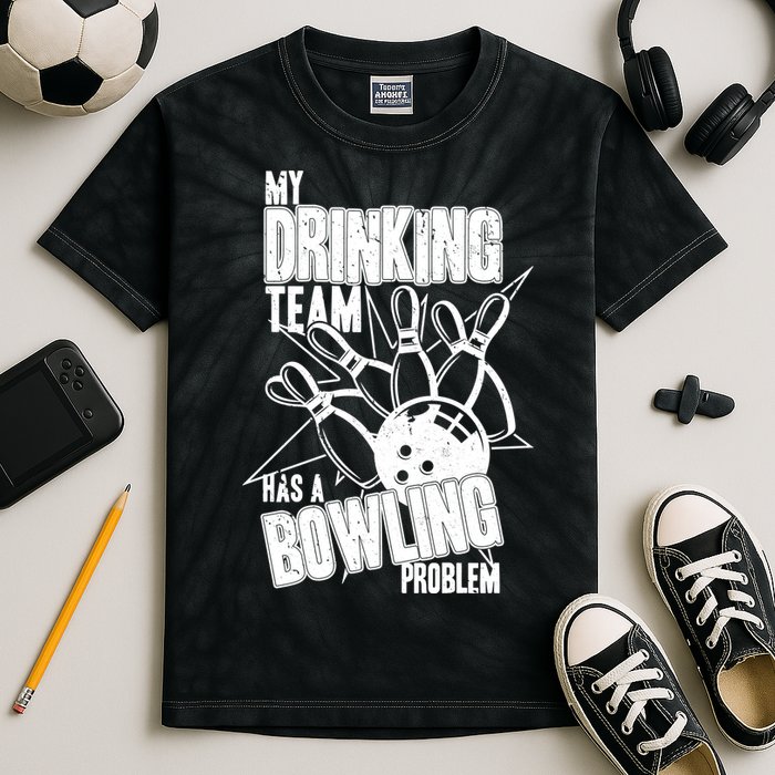 My Drinking Team Has A Bowling Problem Kids Tie-Dye T-Shirt