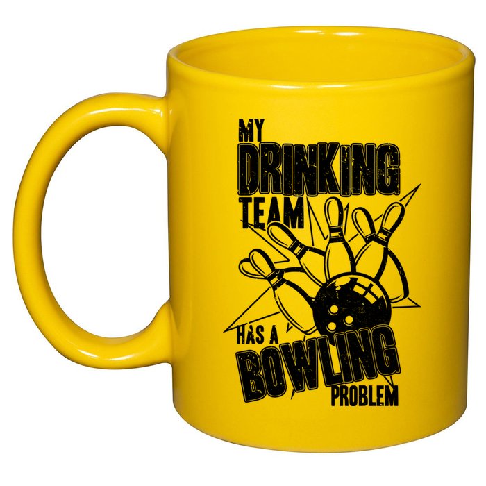 My Drinking Team Has A Bowling Problem 11oz C Handle Ceramic Mug