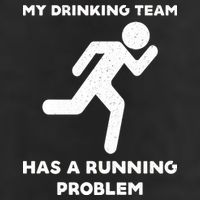 My Drinking Team Has A Running Problem Crop Fleece Hoodie