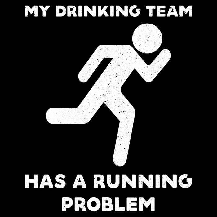 My Drinking Team Has A Running Problem Cropped Pullover Crew