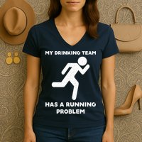 My Drinking Team Has A Running Problem Women's V-Neck T-Shirt