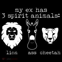 My Ex Has Three Spirit Animals Lion Ass Cheetah High Crown Mesh Back Trucker Hat