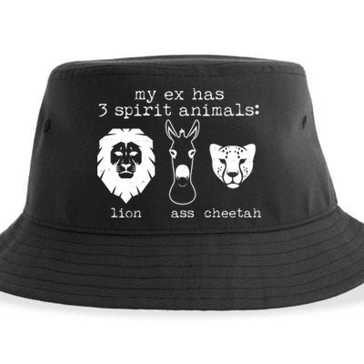 My Ex Has Three Spirit Animals Lion Ass Cheetah Sustainable Bucket Hat