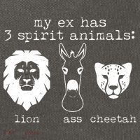 My Ex Has Three Spirit Animals Lion Ass Cheetah Cotton Canvas Backpack