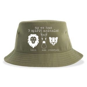 My Ex Has Three Spirit Animals Lion Ass Cheetah Sustainable Bucket Hat