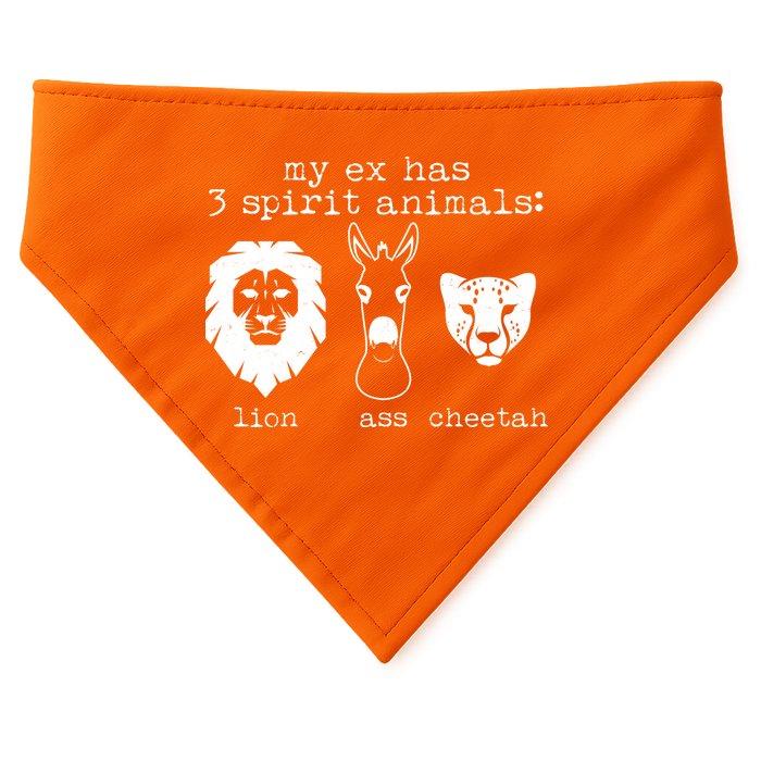 My Ex Has Three Spirit Animals Lion Ass Cheetah USA-Made Doggie Bandana
