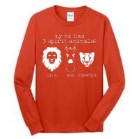 My Ex Has Three Spirit Animals Lion Ass Cheetah Tall Long Sleeve T-Shirt