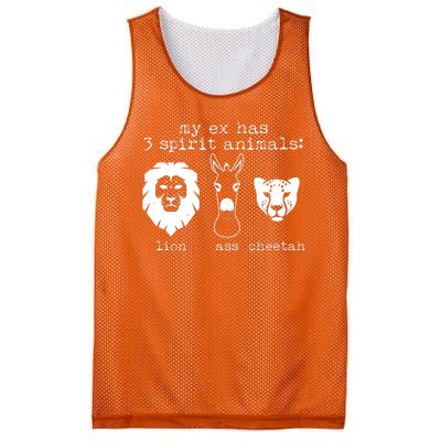 My Ex Has Three Spirit Animals Lion Ass Cheetah Mesh Reversible Basketball Jersey Tank