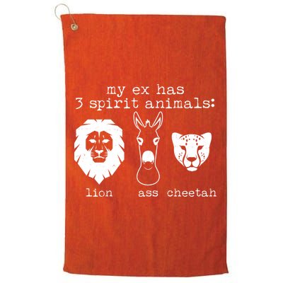 My Ex Has Three Spirit Animals Lion Ass Cheetah Golf Towel