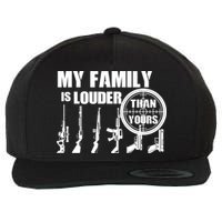 My Family Is Louder Than Yours Wool Snapback Cap