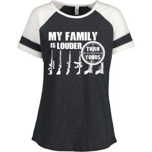 My Family Is Louder Than Yours Enza Ladies Jersey Colorblock Tee