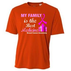 My Family Is The Best Medicine Breast Cancer Awareness Cooling Performance Crew T-Shirt