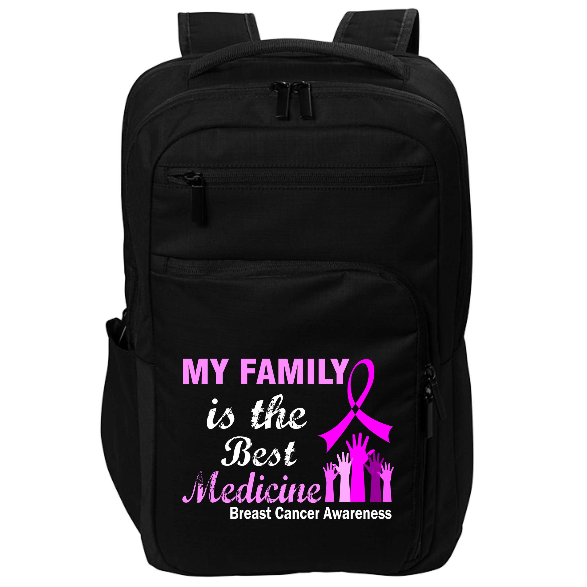 My Family Is The Best Medicine Breast Cancer Awareness Impact Tech Backpack