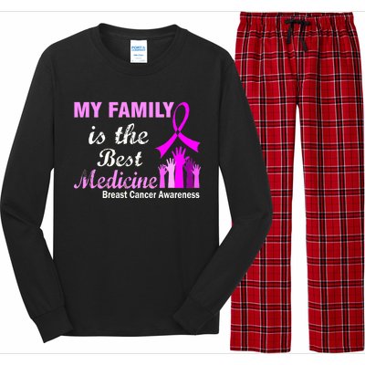 My Family Is The Best Medicine Breast Cancer Awareness Long Sleeve Pajama Set