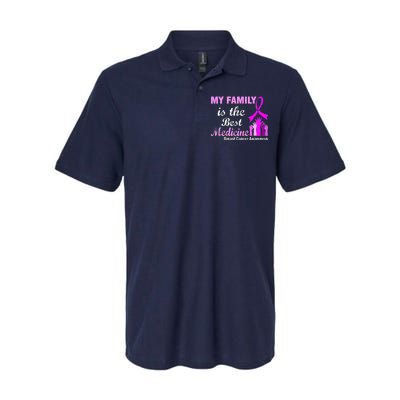 My Family Is The Best Medicine Breast Cancer Awareness Softstyle Adult Sport Polo