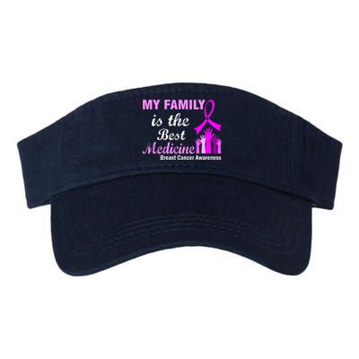 My Family Is The Best Medicine Breast Cancer Awareness Valucap Bio-Washed Visor