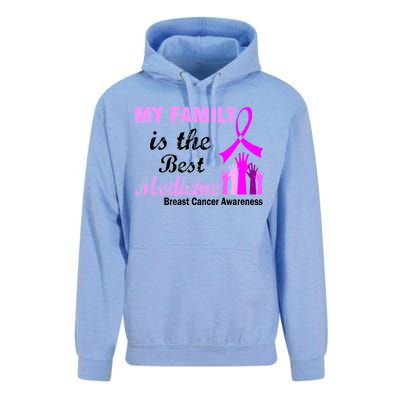 My Family Is The Best Medicine Breast Cancer Awareness Unisex Surf Hoodie