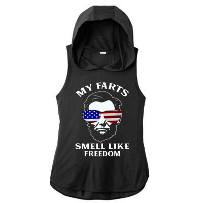 My Farts Smell Like Freedom Abraham Lincoln Ladies PosiCharge Tri-Blend Wicking Draft Hoodie Tank